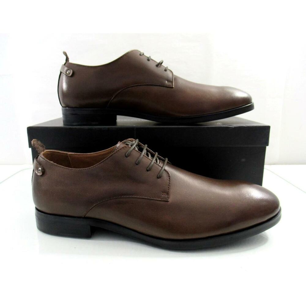 Men's French Connection Filip Leather Lace Up Oxford Dress Shoes Brown